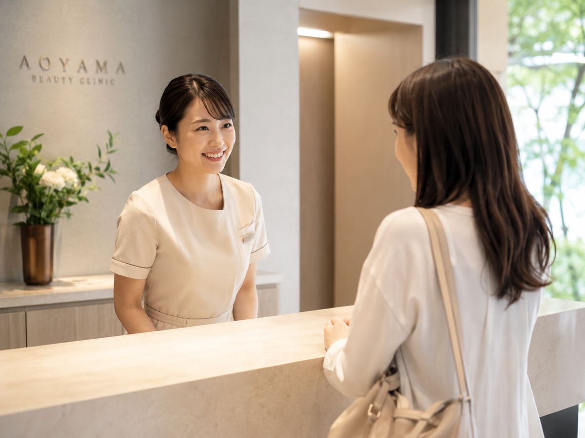 関係深耕型テンプレートのイメージ：サロン受付での接客シーン